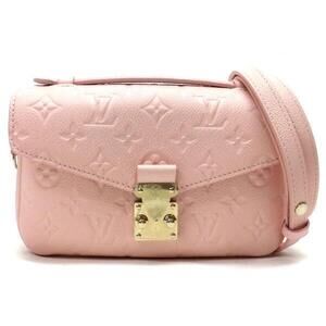 Louis Vuitton Pochette Metis East West Monogram Empreinte Leather Handbag Pink
